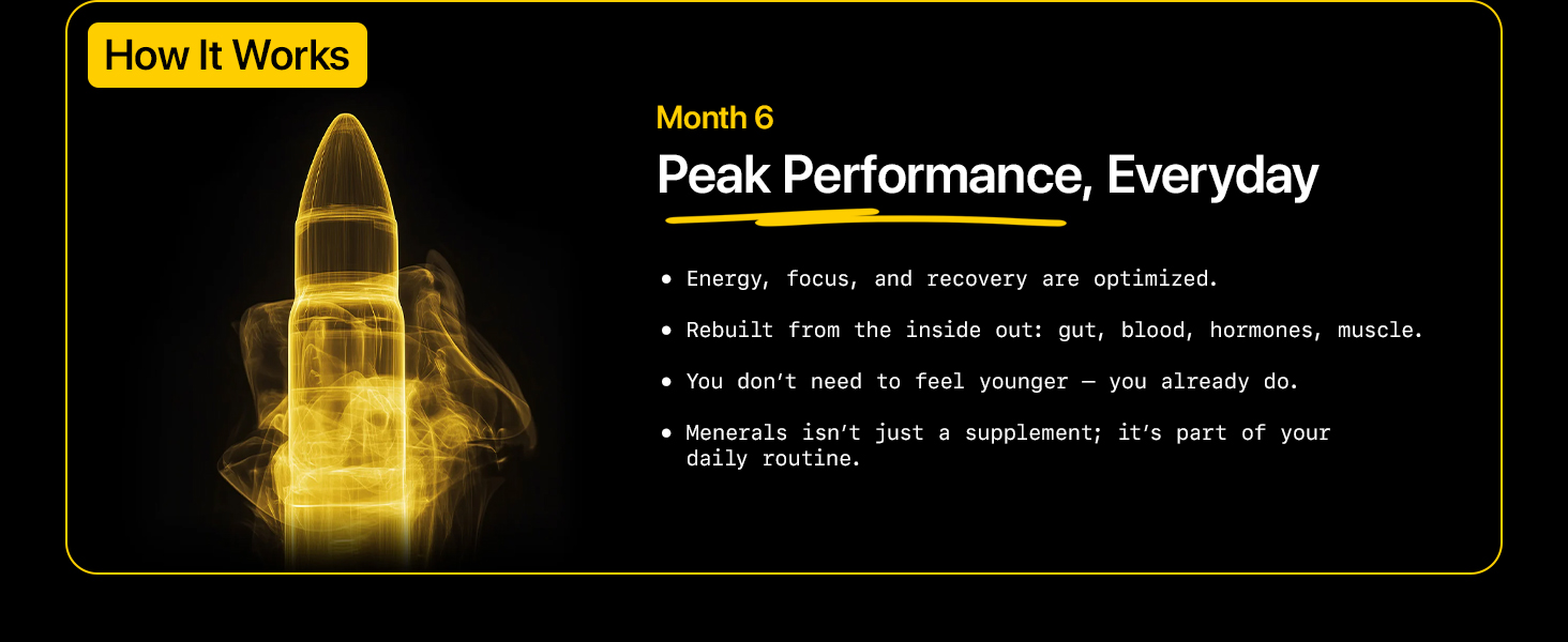 Menerals Testosterone Mineral Supplement for Men with Fulvic Acid, 60 Count