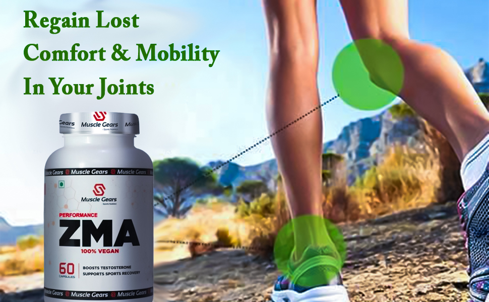 Muscle Gears ZMA Capsules | Zinc, Magnesium Aspartate & Vitamin B6 | Muscle Recovery, Strength & Endurance | Sleep Quality Support | Vegan | For Men & Women | 60 Capsules