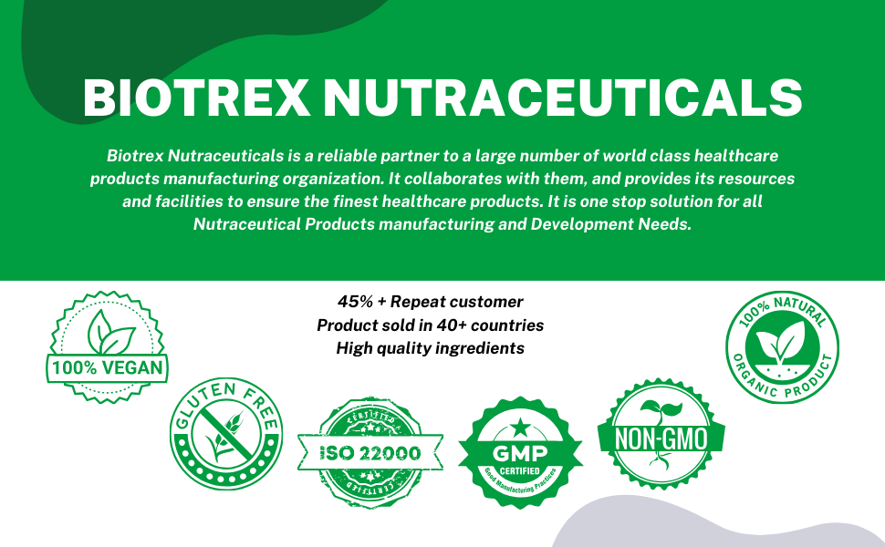 Biotrex Nutraceuticals Vitamin B5 (Pantothenic acid) Supplement | Daily 100% RDA | Energy & Metabolism | Nerve Health | Healthy Cholesterol Levels | Hair, Skin & Nails | Lab Tested | 60 Veg Capsules