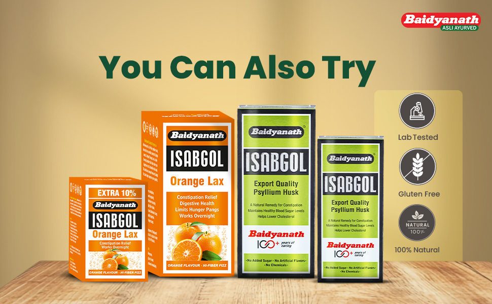 Baidyanath Isabgol Orange Lax - 250 gm (Pack of 2) | Isabgol Husk | Psyllium husk | Natural Constipation Relief |