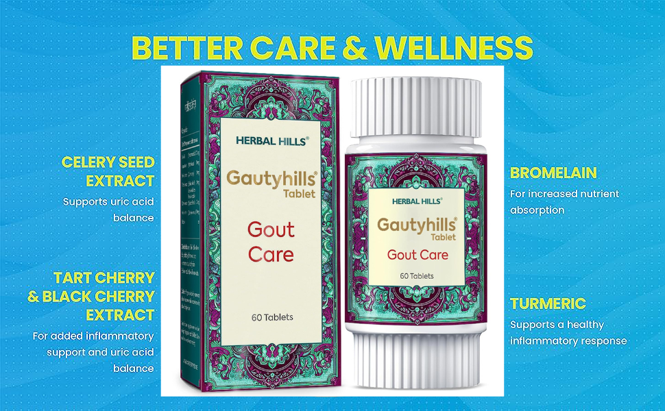 Herbal Hills Gautyhills Tablets | 60 Count | Gout Care