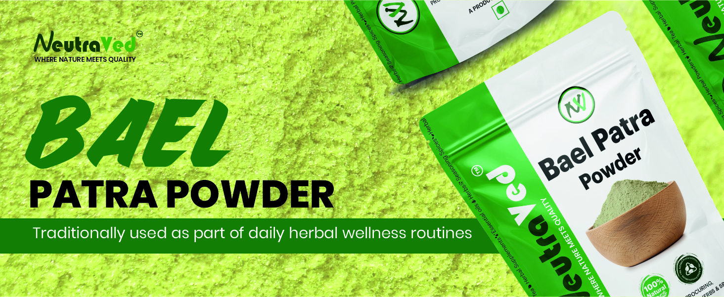 NeutraVed Bael Patra Powder 100 gm | Aegle marmelos Bilva/Bel Leaf - 100gm
