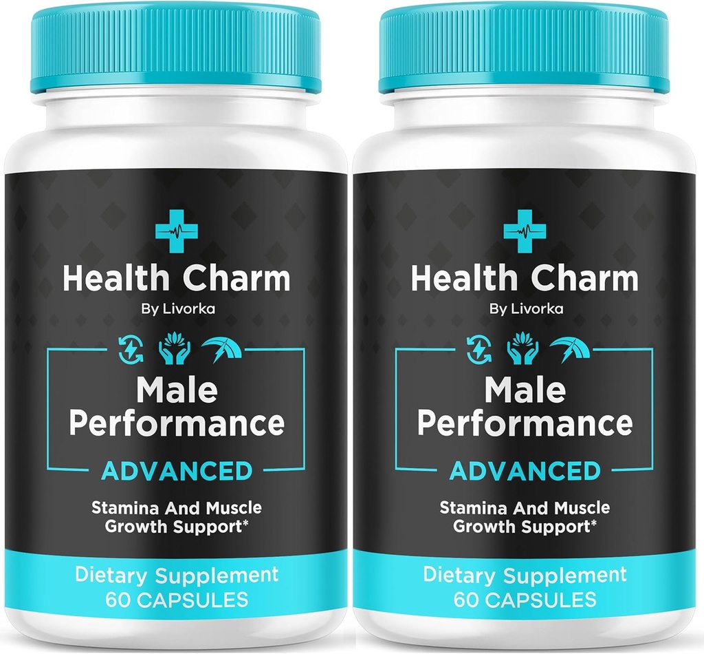 (2 Pack) Health Charm, Health Charm Pills, Health Charm Capsules, Official Health Charm for Men Capsules, Health Charm Supplement Support, HealthCharm All Natural Pastillas, 120 Capsules For 2 Months 2