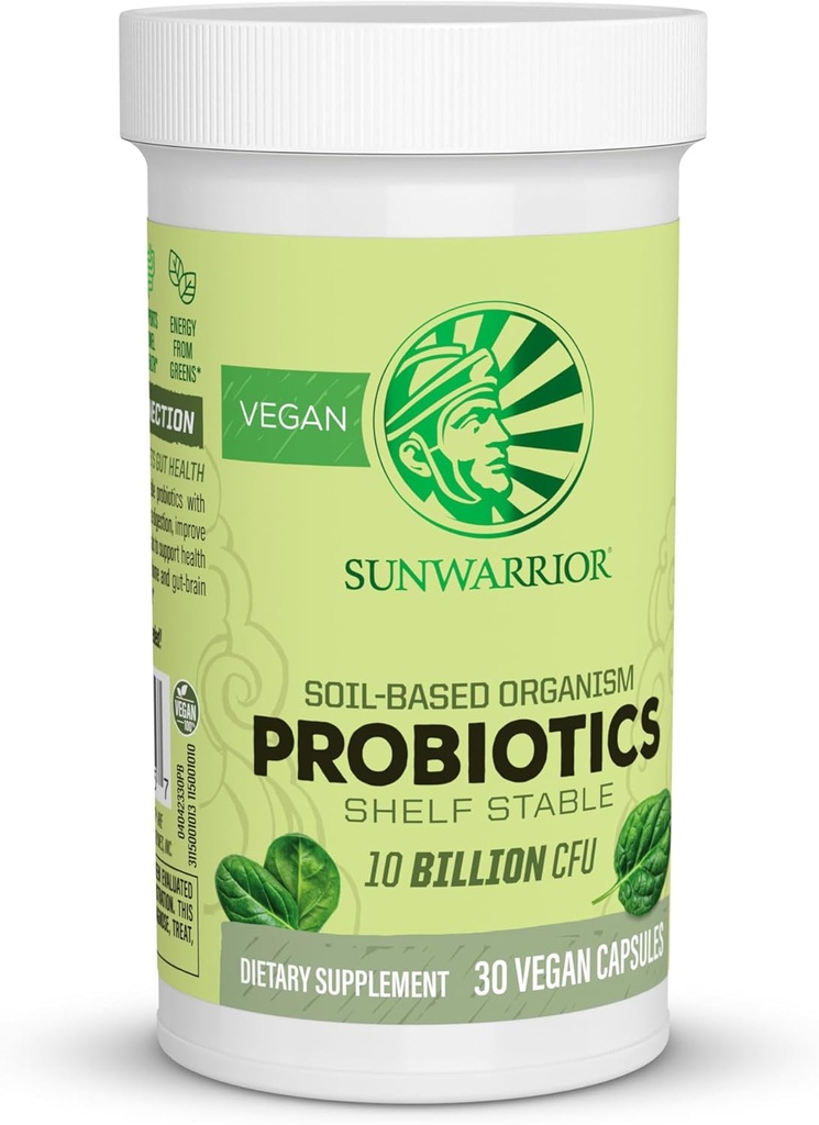 Sunwarrior Probiotics Soil-based Vegan Capsules | 10 billion CFU for Digestion Soy Free Gluten Free Dairy Free | 30 CT 2