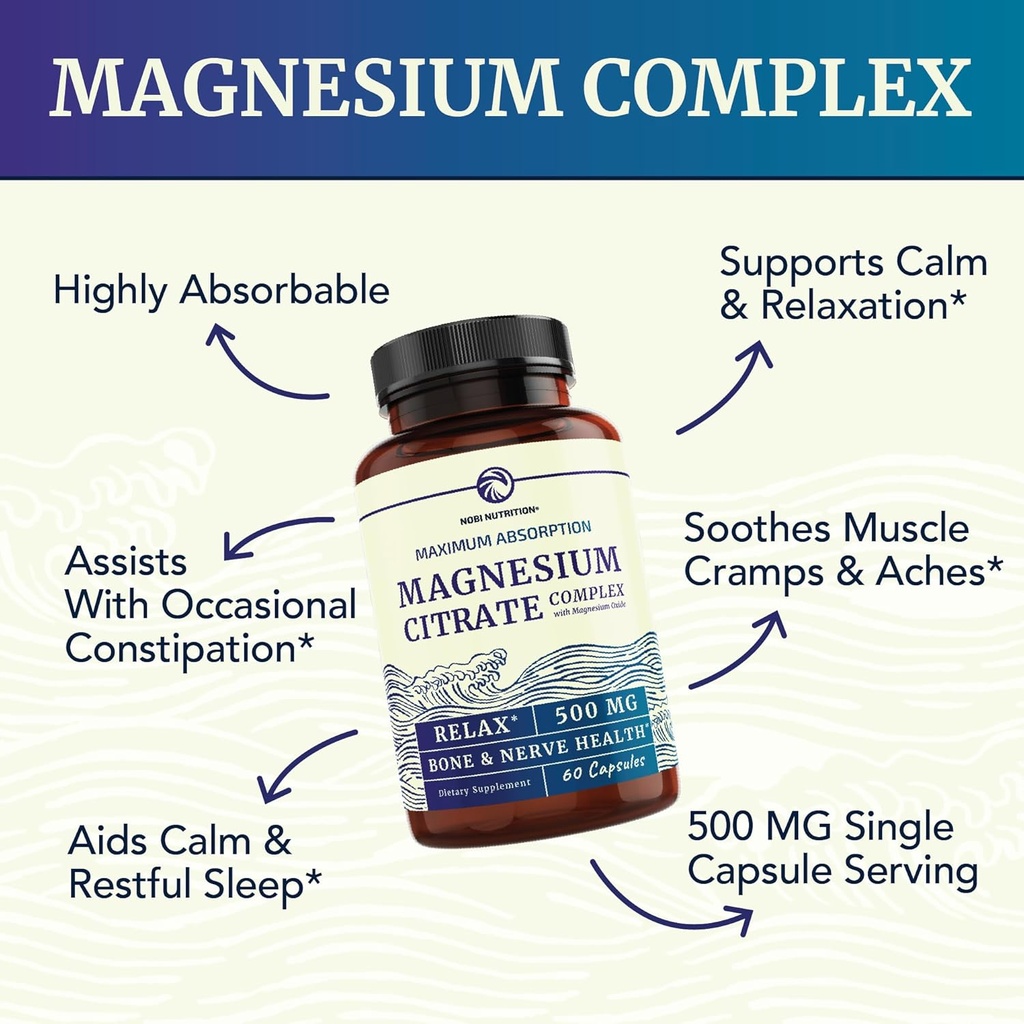 Magnesium Lotion and Magnesium Citrate Supplement | Full Body Magnesium Support for Body and Mind with 8 Fl Oz Topical Magnesium Plus 1 Month Supply Magnesium Complex Pills 5