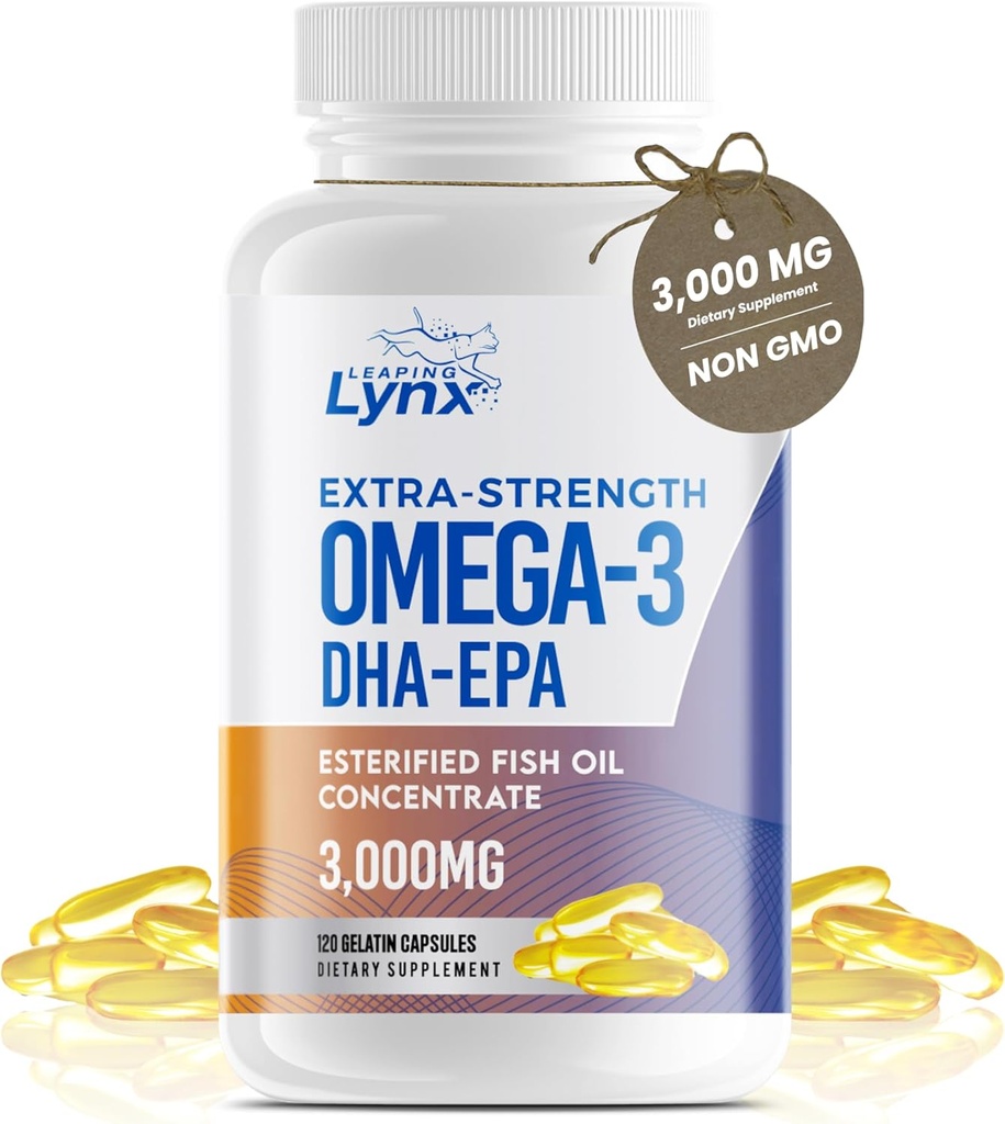 Omega 3 Fish Oil Capsules [3000mg] Omega 3 Supplement DHA Supplement | Omega3 Fish Oil Pills | for Heart Health, Immune System, Joints, Skin, & Brain Health, Gluten-Free and BURPLESS 2