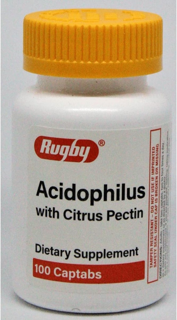 Rugby Acidophilus with Citrus Pectin 50 Million Cfu 100 Tabs 2