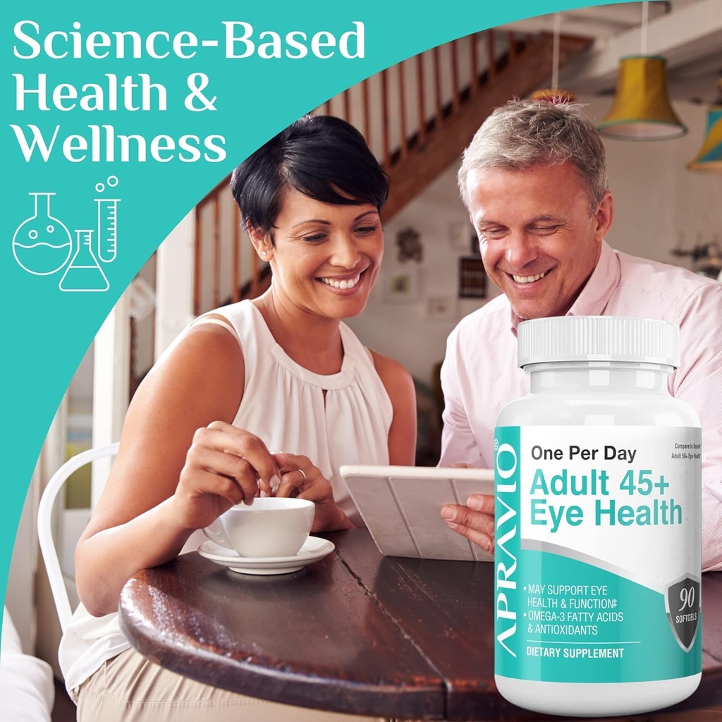 Adult 45+ Eye Health Eye Vitamins w/Vitamin C, Vitamin E, Zinc, Copper, & Omega-3 Fatty Acids for Vision Health & Eye Protection, 90 softgels 4