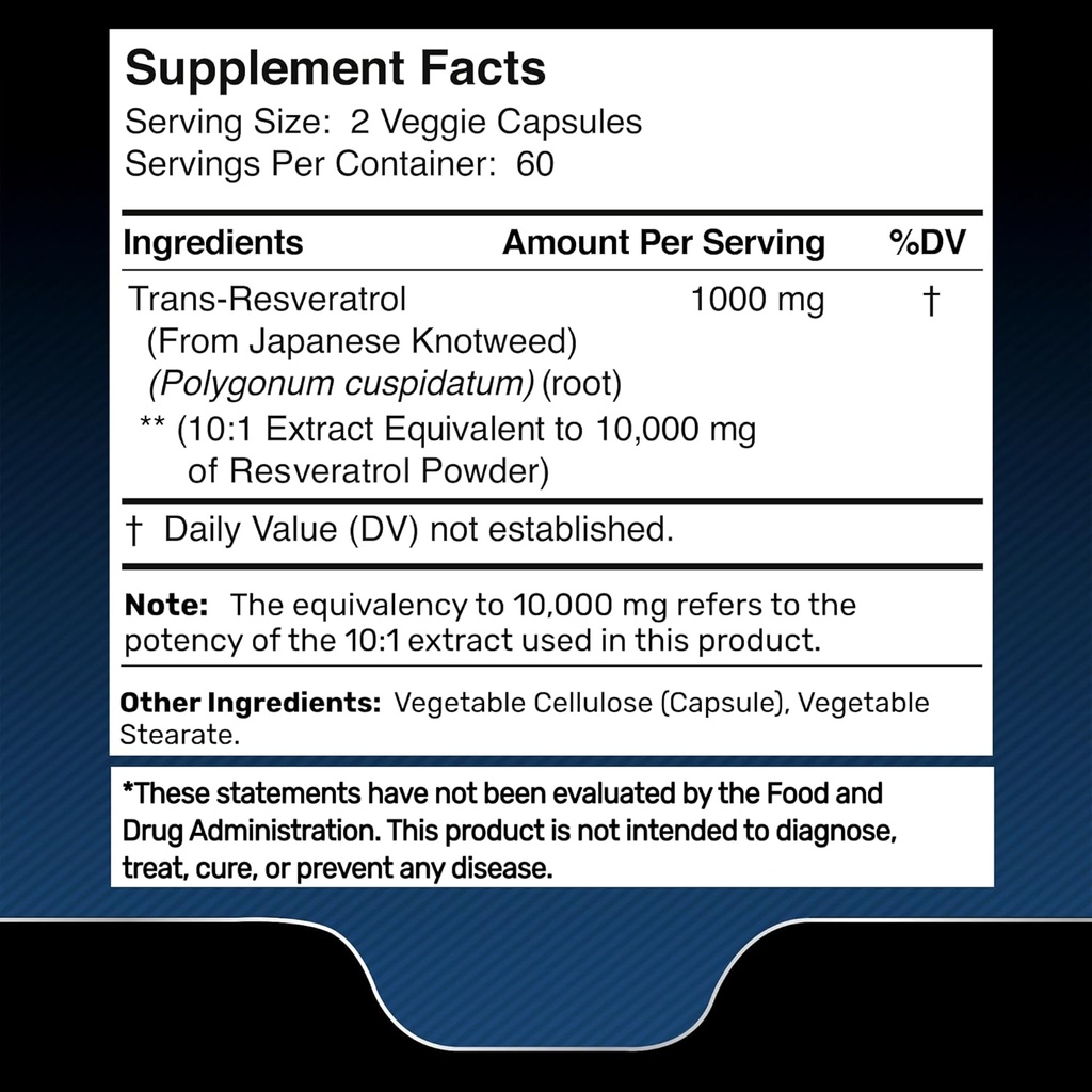 WELLNESS LABSRX Resveratrol Capsules 10000 - NAD+ Supplement Capsules 1500mg 3