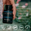 (5 Pack) Smarter Omega 3 Fish Oil, Berry Flavor, Burpless, Tasteless, 2000mg, Potent Triple Strength DHA EPA Brain Omega-3, Made with AlaskOmega® 6