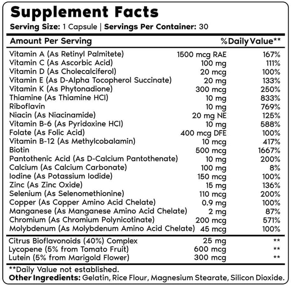 Primal Harvest Multivitamin & Liver Supplements for Women and Men Liver Support Complex with Alpha-Lipoic Acid, L-Cysteine HCL, L-Glutathione, Milk Thistle, and Spirulina 6