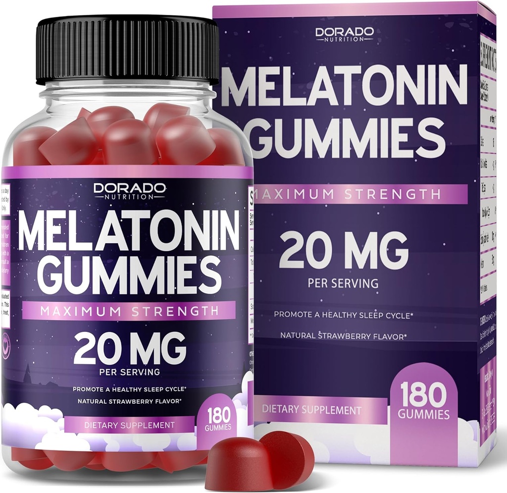 Tart Cherry Gummies Uric Acid Level Support (90 Count) - Advanced 2400mg Equivalent Extract with Celery Seed Melatonin for Adults (180 Count) - Quick Dissolve Melatonin 20mg - NonGMO, Vegan & USA Made 4
