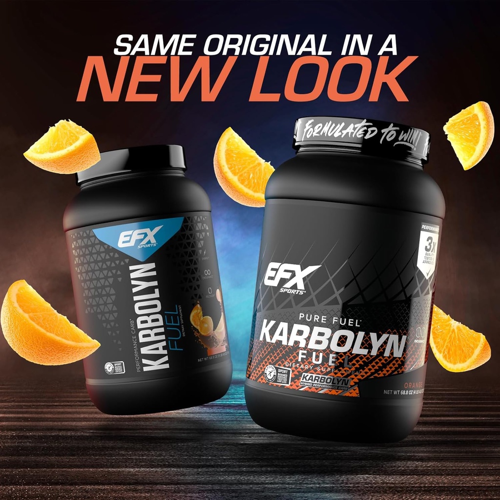 EFX Sports Karbolyn Fuel | Fast-Absorbing Carbohydrate Powder | Carb Load, Sustained Energy, Quick Recovery | Stimulant Free | 35 Servings (Orange) 3