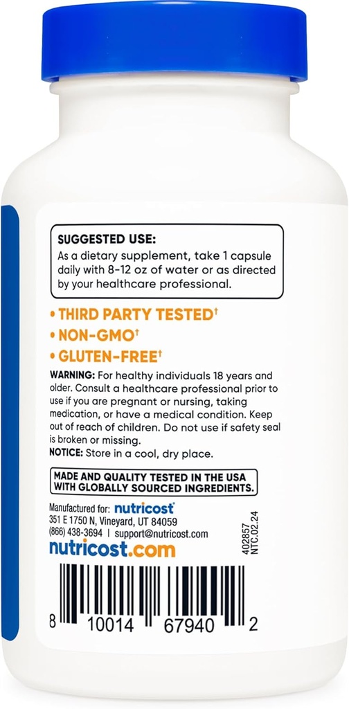 Nutricost Lactobacillus Acidophilus 10 Billion CFU, 120 Veggie Capsules - Probiotic (2 Bottles) 6