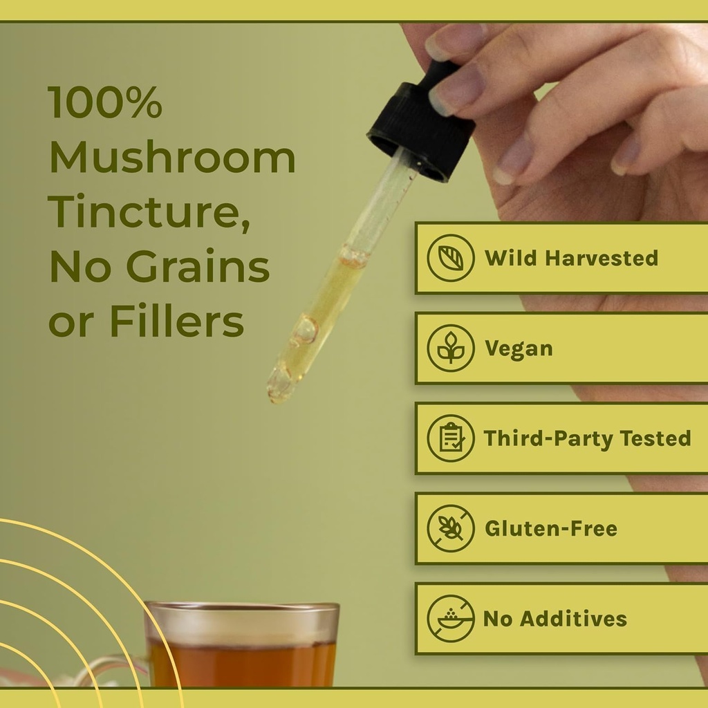 Naturealm Reishi Mushroom Liquid Tincture Supplement – Promotes Calmness, Immune Support & Sleep Aid, Vegan, Non-GMO – Organic Fruiting Bodies, 1 Month Supply 6