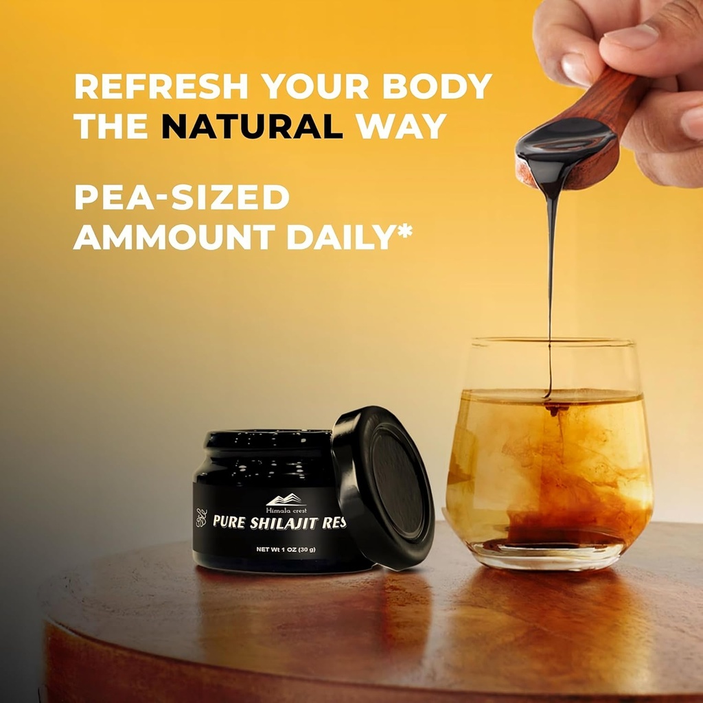 Pure Himalayan Organic Shilajit, High Potency Shilajit Resin - Gold Grade, Authentic & Natural - 70% Fulvic Acid & 85+ Trace Minerals for Energy & Immune Support | 75 Servings - 30g 5