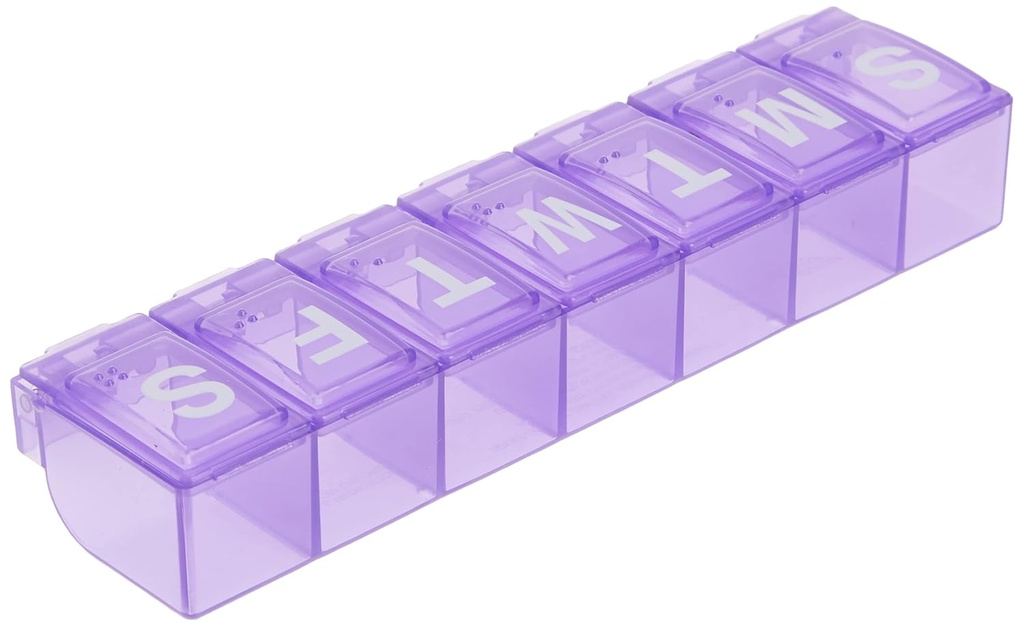 EZY DOSE Weekly (7-Day) Daily Pill Container, Medicine Planner, Vitamin Organizer, Large Locking Compartments Secure Prescription Medication and Prevent Accidental Spilling, Color May Vary, BPA Free 5