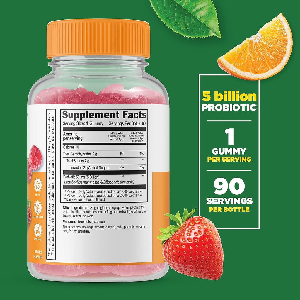 Lifeable Probiotics 5 Billion Kids + Calcium Magnesium Kids, Gummies Bundle - Great Tasting, Vitamin Supplement, Gluten Free, GMO Free, Chewable Gummy 3