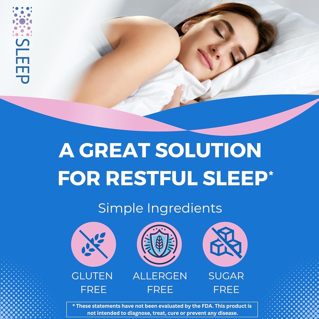 Sleep Aid Supplement - Berry Flavor, 30 Count - Dissolving Sleep Strips with Melatonin and L Theanine for Support with Falling Asleep - Made in The USA, Sugar and Gluten-Free 4