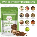GREENPEOPLE Mushroom Powder Mushroom Supplement - 10-in-1 Mushrooms Lions Mane Powder with Reishi/Cordyceps/Chaga/Turkey Tail/Maitake/Complex for Cognitive Function & Immune Support 60 Servings 3