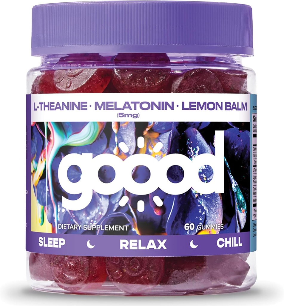 Goood Sugar Free Melatonin Gummies 5mg - Sleep Gummies for Adults - Sleep Supplement with L-Theanine - Melatonin 5mg Gummies - Gluten Free & Non GMO Sleeping Gummies for Adults for Calm Sleep 60 Ct 2