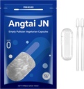 Empty Capsules Size 0 - Clear Fillable Vegetarian Capsules(100 Count) Size 0 Empty Pullulan Capsules with Two Micro Lab Spoons,- Veggie Capsules Empty Caps for DIY Your Own Supplements 2