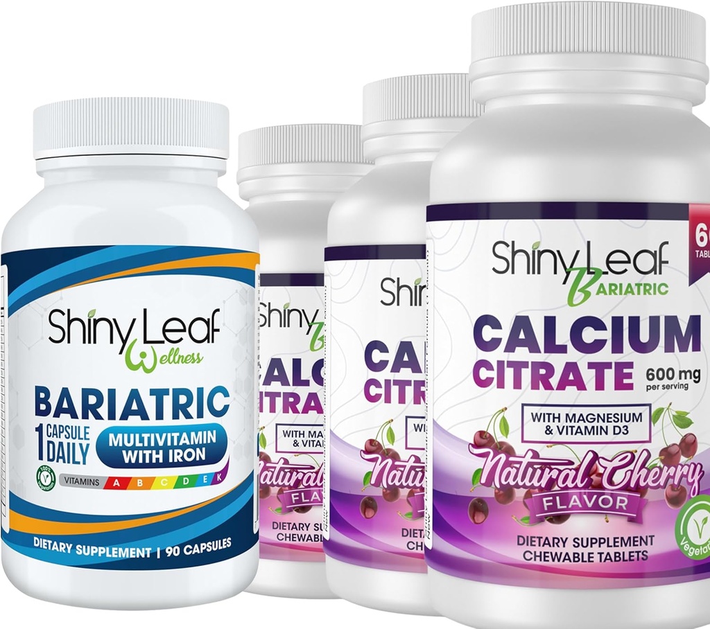 Bariatric Multivitamin with Iron Once-a-Day and Cherry Chewable Calcium Citrate for Post Bariatric Surgery Including Gastric Bypass and Sleeve (3 Months) 2