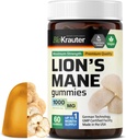 BIO KRAUTER Lions Mane Gummies for Adults - 1000 mg Strength - 60 Vegan Mushroom Supplement Chews - Lions Mane Supplement for Brain - Gelatine-Free 2