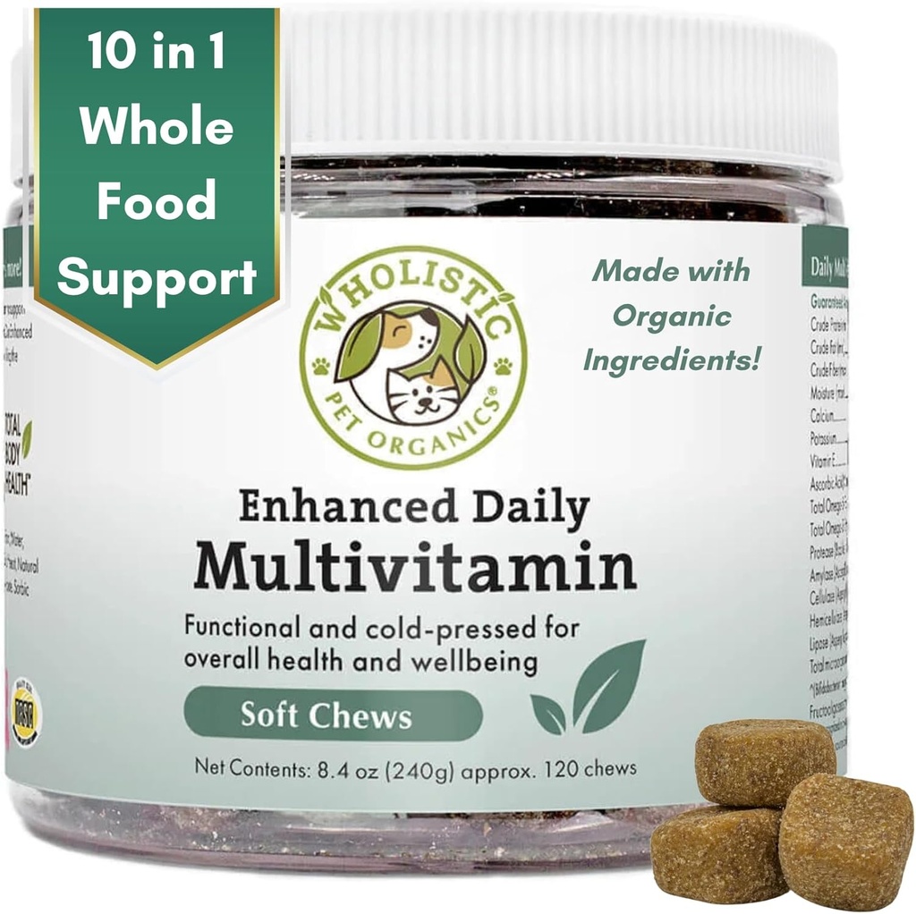 Wholistic Pet Organics: Multivitamin Chews for Dogs Organic Homemade Dog Treat for Medium and Small Dogs Calming Chews for Dogs Food Puppy Multivitamin Probiotics Immune Support Supplement 2