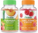 Lifeable Turmeric Curcumin + Collagen & Biotin, Gummies Bundle - Great Tasting, Vitamin Supplement, Gluten Free, GMO Free, Chewable Gummy 2