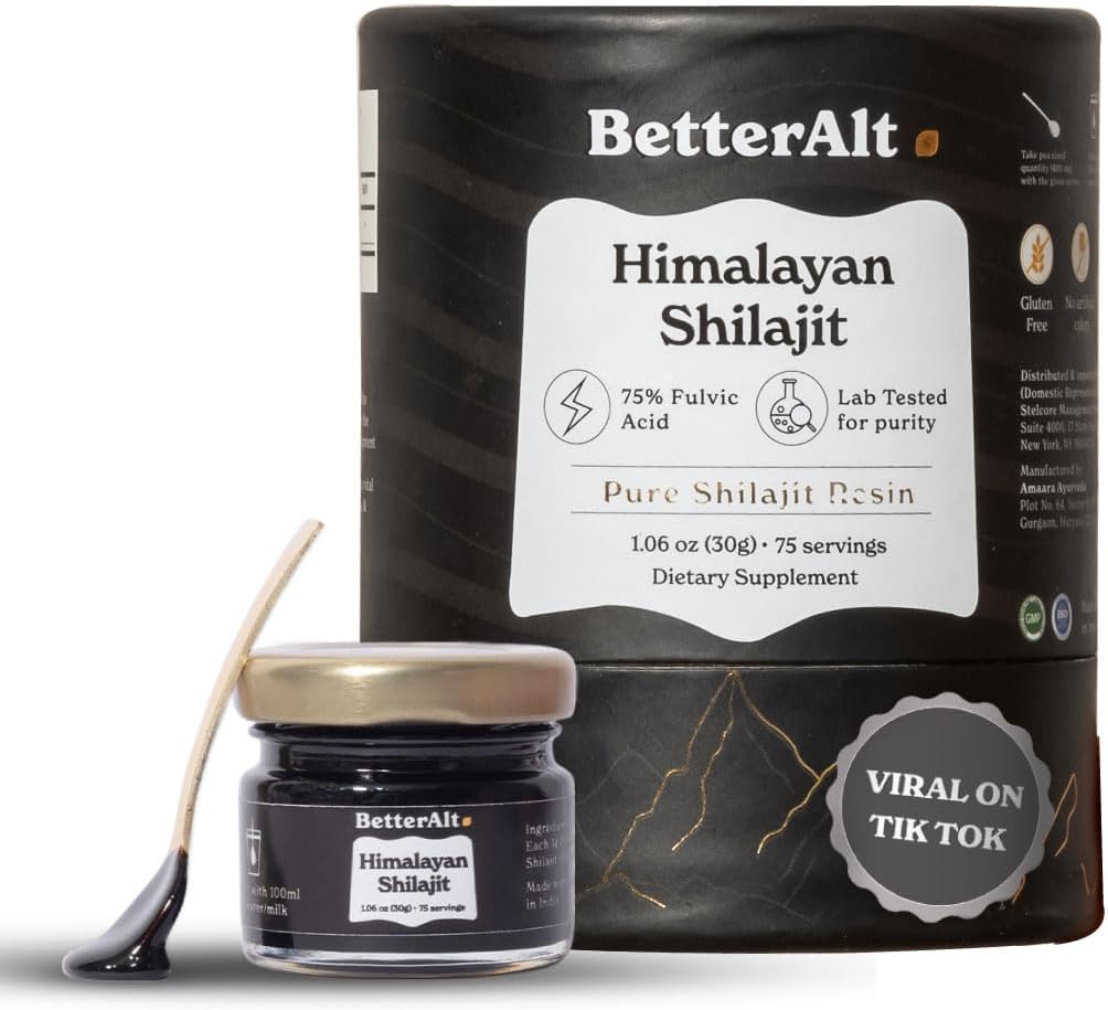 Better Alt Pure Himalayan Shilajit Resin High Potency Gold Grade for Men & Women & Tea Tumbler 3