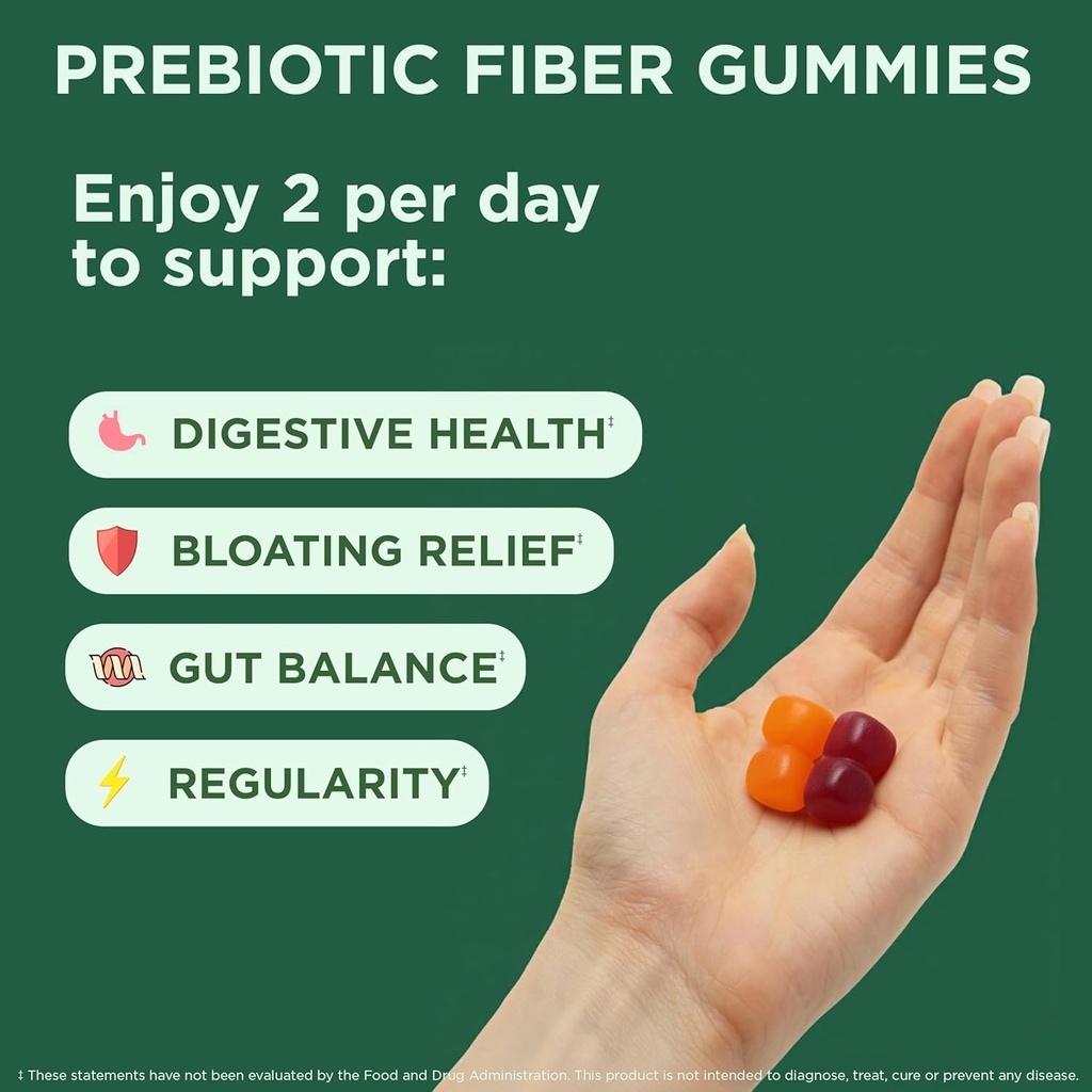 Yuve Fiber Gummies - Delicious - 3g Soluble Fiber Gummy Supplement - Supports Digestive Health & Regularity - Vegan & Gluten-Free Fiber Gummies for Adults & Women - Non-GMO & Low Sugar - 60Ct (2 Pack) 3
