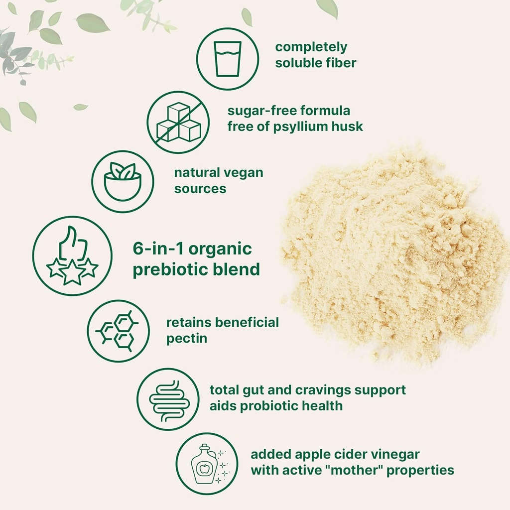 Organic Prebiotics Fiber Powder | 1Lb, 6 in 1 All Natural Plant | Fruit Formula, Strawberry Flavor, Vegan | Keto, No Additives, No Fillers, Supports Healthy Digestion & Immune System for Women and Men 4