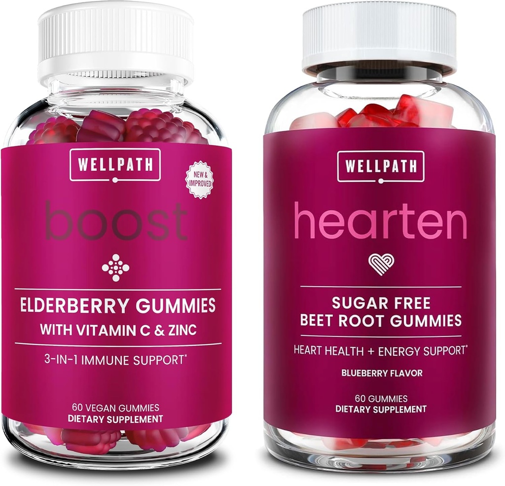 WellPath Boost Elderberry Gummies with Zinc + Beet Root Gummies, 60 Ct Each 2