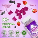 Natural Elderberry Gummies, Daily Immune Support Gummies with Vitamins C for Adults and Children Ages 4 Up, Gluten Free Vegan Elderberry Supplement (Strawberry, 60 Count) 5