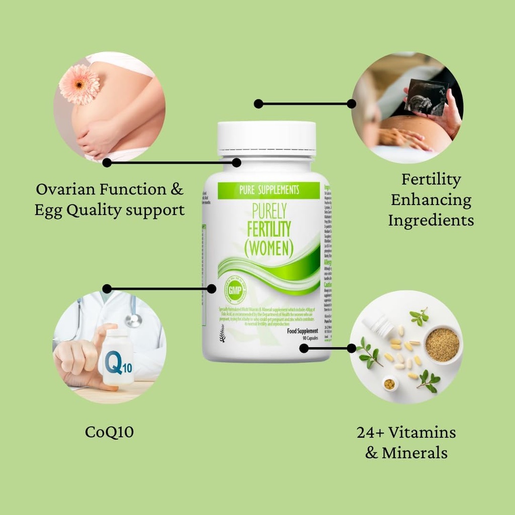 Conception Fertility Supplement for Women | Female Fertility Support | Promotes Ovulation, Regular Cycle, Hormonal Balance | CoQ10, 400µg Methylfolate (Folic Acid), Inositol, Iron, Selenium, Zinc, etc 5