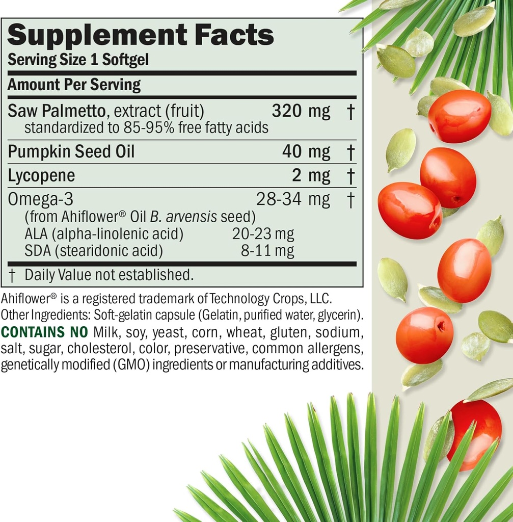 ANDREW LESSMAN Prostate Support Supplement for Men's Health, 360 Softgels, No Additives - Saw Palmetto for Men, Pumpkin Seed Oil, Lycopene, Omega-3 for Prostate Health, Urinary, Bladder Function 3