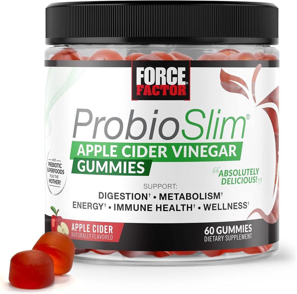 Force Factor ProbioSlim Apple Cider Vinegar Gummies with Organic LactoSpore Probiotics and Prebiotics to Support Digestion, Metabolism, and Immune Health, 60 Gummies 2