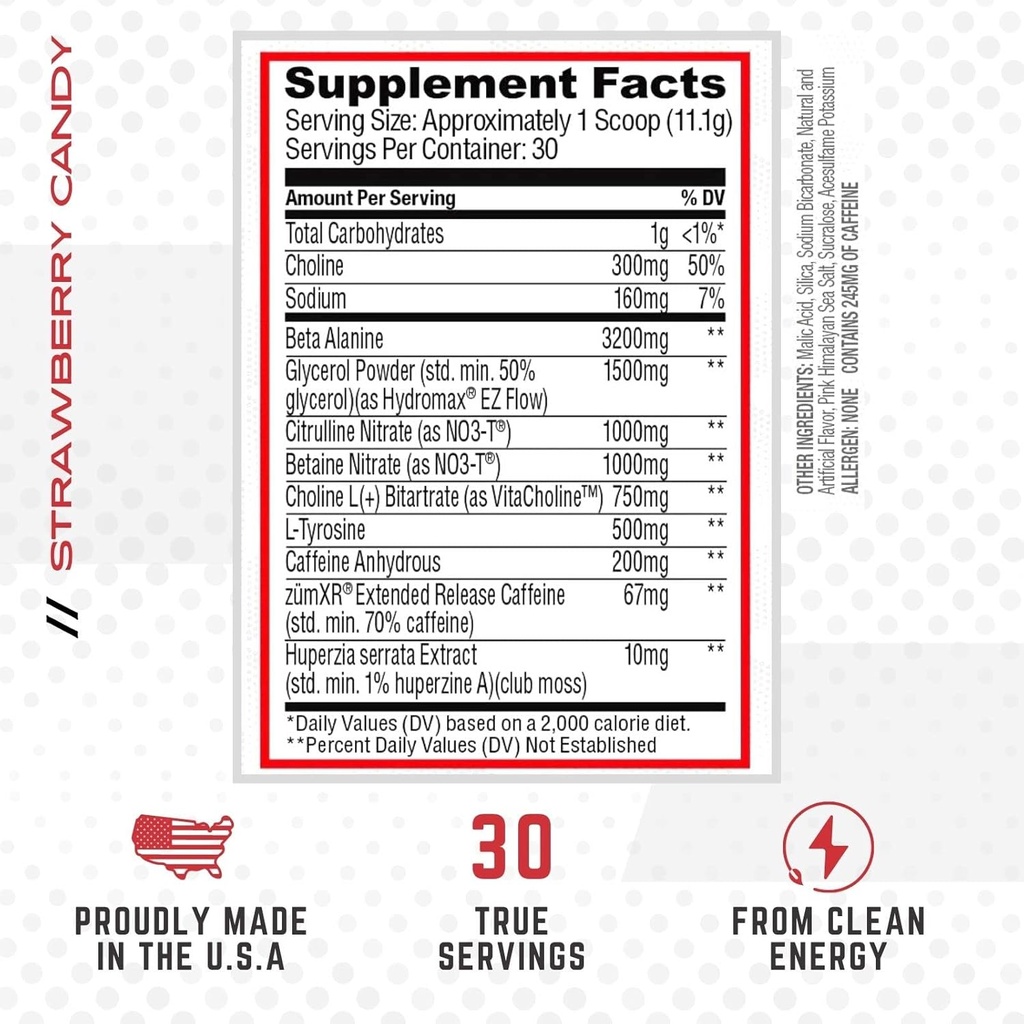 Purus Labs NOXYGEN PREWORKOUT Powder, 30 Servings (Strawberry Candy) 4
