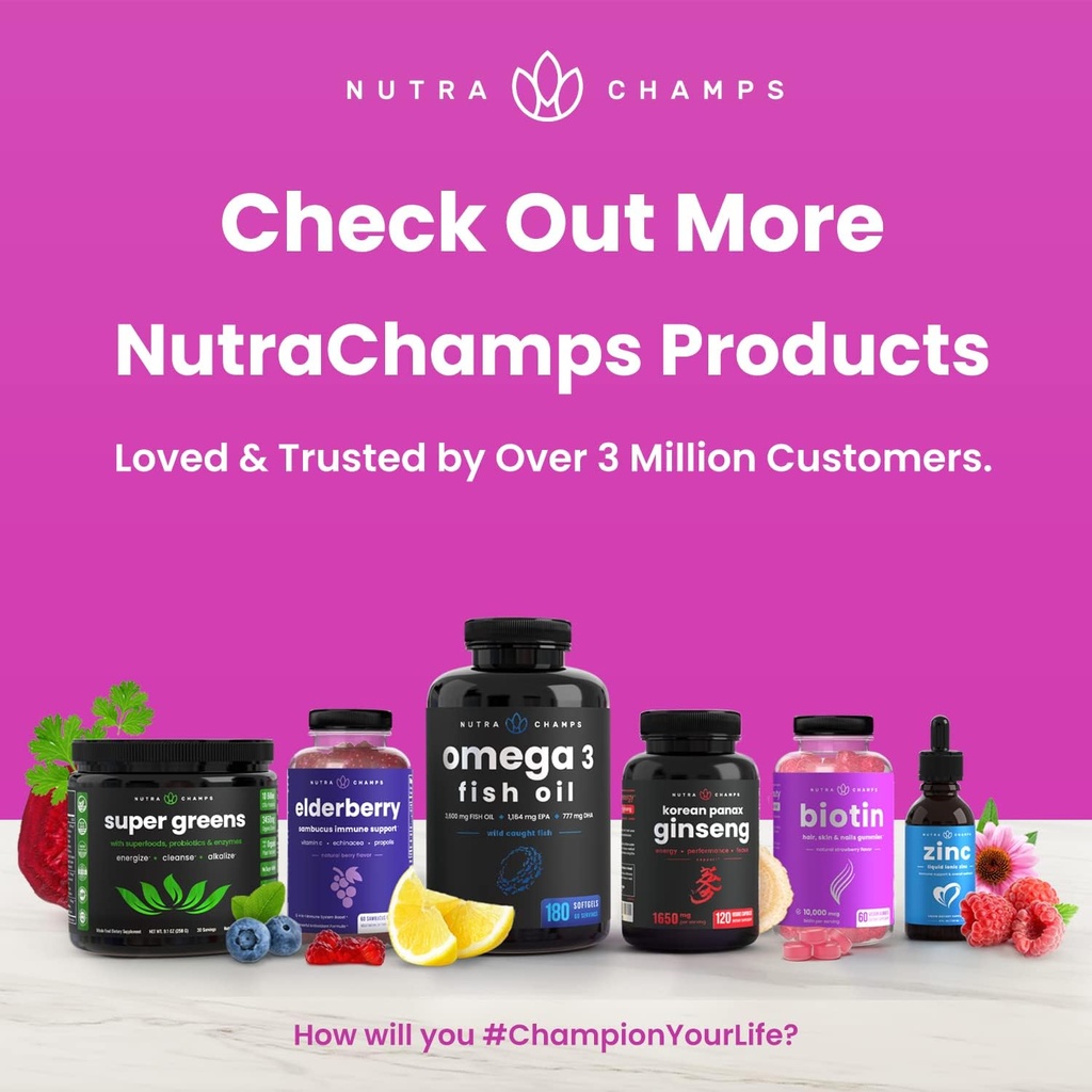 NutraChamps Women's Daily Multivitamin Supplement - Vegan Capsules with Biotin, Vitamins A B C D E K, Calcium, Zinc, Lutein, Magnesium - Premium Multimineral Multivitamin for Women 6