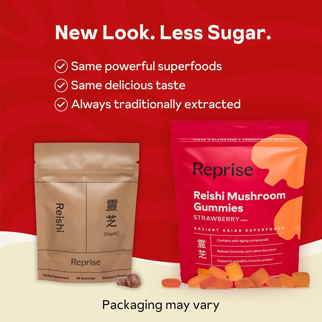 Reishi Mushroom Gummies | Hongo Reishi Mushroom Supplement Gummies (Lingzhi, Ganoderma Lucidum) | Full Spectrum Stress Gummies for Adults | Red Reishi Mushroom | Strawberry Flavor | 45 Count 3