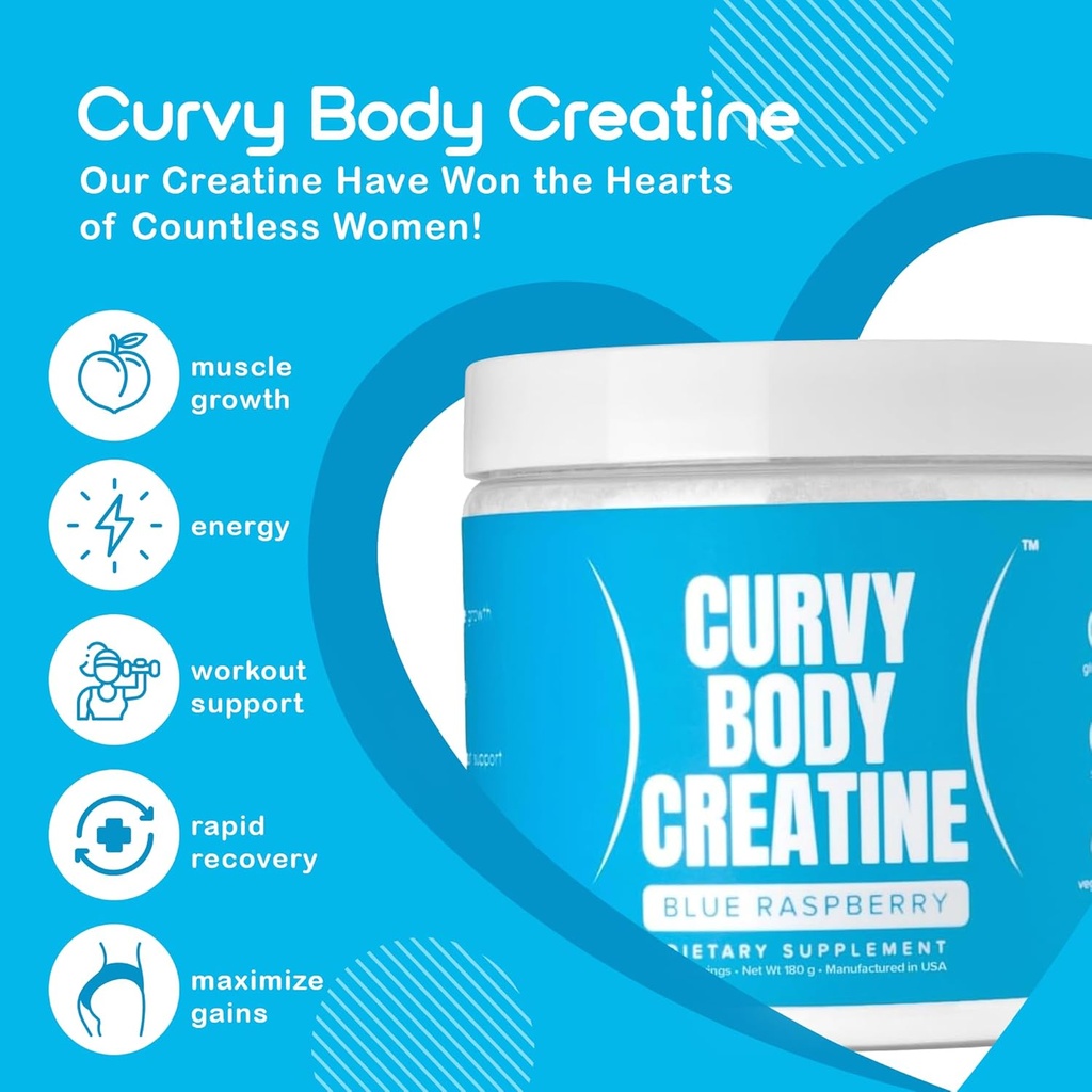CBB Creatine Monohydrate Powder | Workout Support | Vegan | Kosher | Blue Raspberry Flavor 180 Grams (30 Servings) 5