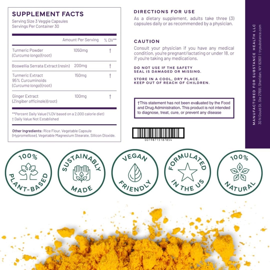Nature’s Relief | Turmeric Supplement to Improve Body, Muscle & Joint Aches | Pure Turmeric Curcumin Supplement Organic, Boswellia & Ginger | Ease Discomfort & Increase Mobility | Non-GMO 30 Servings 5