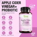 Pure By Nature Apple Cider Vinegar + Probiotic for Women & Men, Raw Apple Cider Vinegar Pills for Weight Management Support & Cleanse Support (120 Capsules) 4