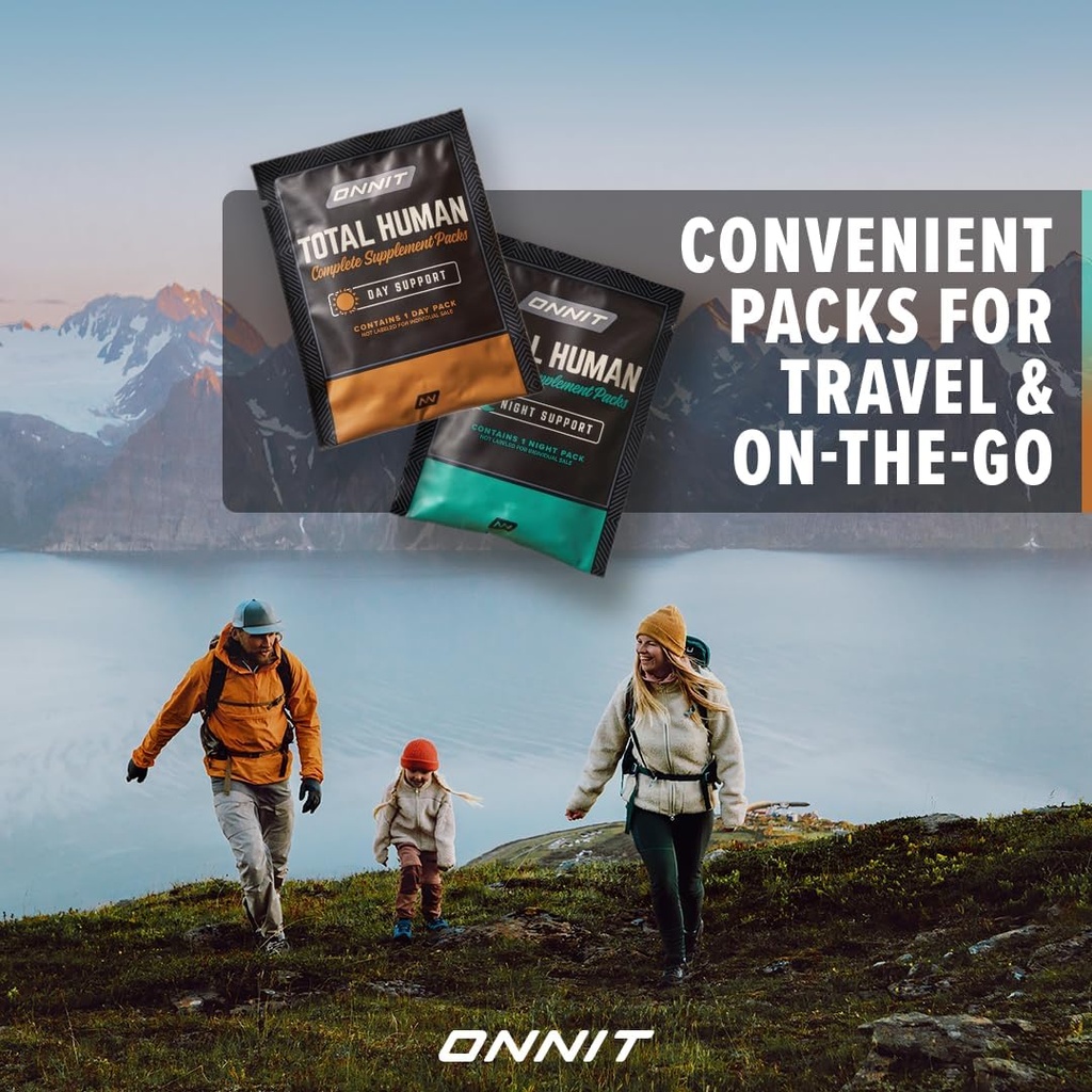 ONNIT Total Human Adult Multivitamin Dietary Supplement Comprehensive Capsule Packs with Day and Night Support, Daily Vitamin Packs for Men and Women, Dietary Supplement Capsules, 7-Day Supply 6