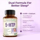 5HTP Serotonin Supplements for Women & Men. Sleep Aid & Occasional Stress Support - 5 HTP Plus Supplement 200 mg with Calcium for Sleep, Calm Mood, & Neurotransmitter Support. 60 Capsules made in USA 6