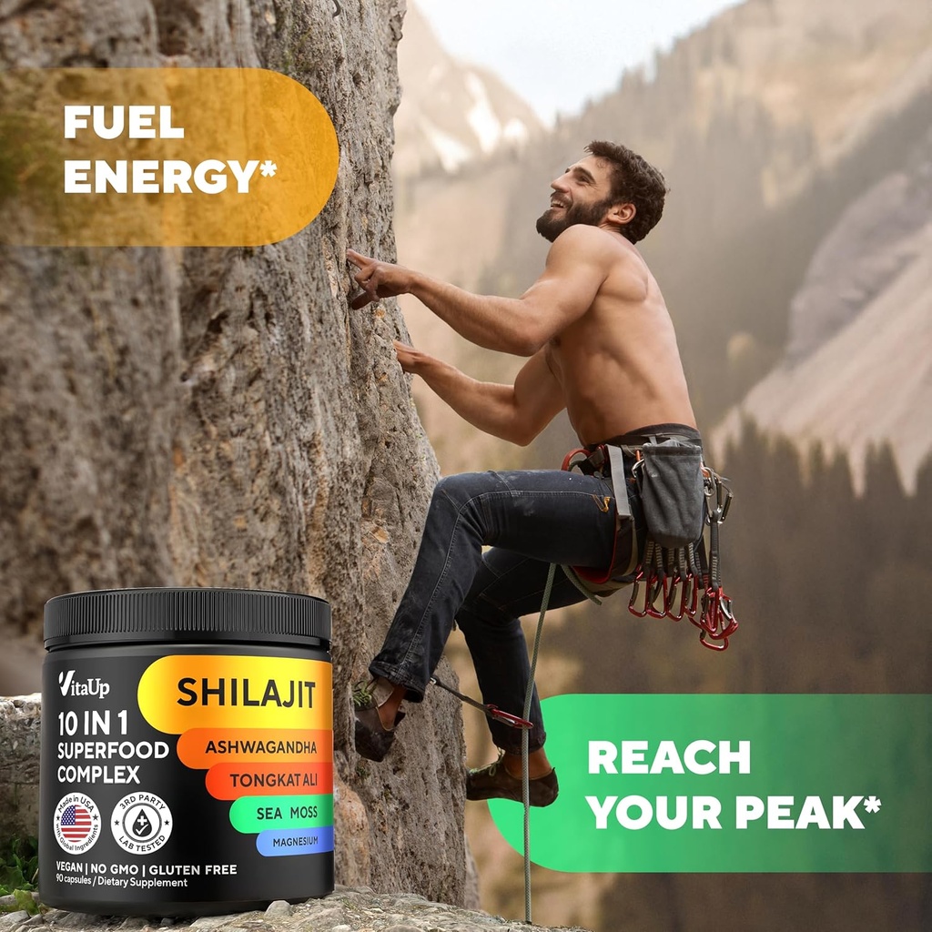 Shilajit Capsules 10 in 1 with Kava Kava - USA Made Himalayan Shilajit for Men with Tongkat Ali, Ashwagandha, Kava Kava for Energy & Immunity Support - 90 Count 5