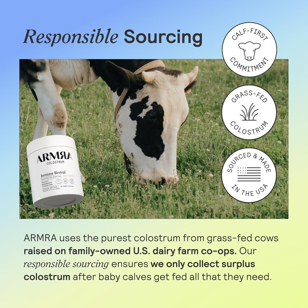 ARMRA Colostrum™ Premium Powder, Grass Fed, Gut Health Bloating Immunity Skin & Hair, Contains 400+ Bioactive Nutrients, Keto, Gluten & Fat Free (Unflavored Bundle | 120 Servings) 4