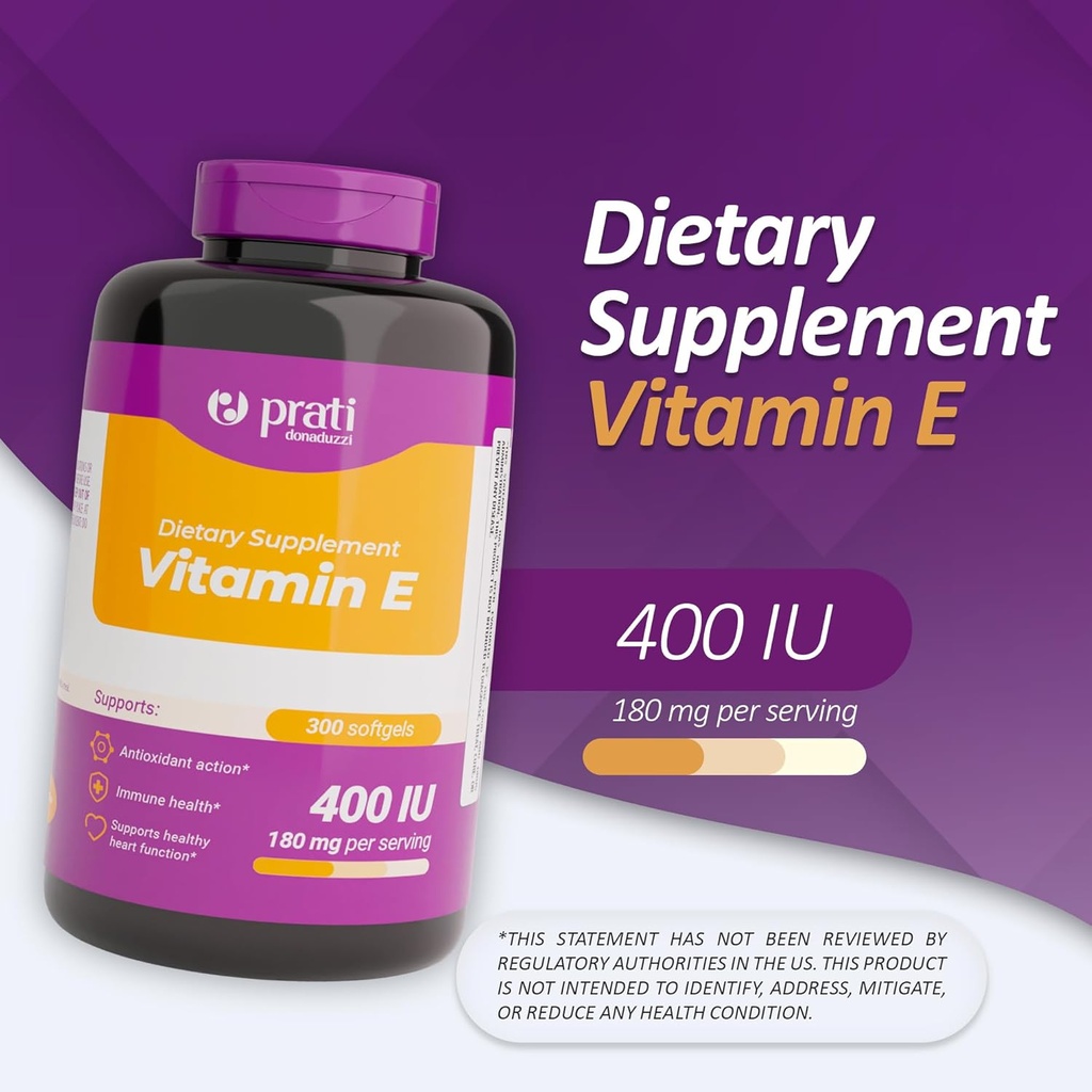 Vitamin E 400 IU – 300 Softgels – Strengthens The Defense System, Combats Free Radicals, and Promotes Healthy Aging – for Adults 3