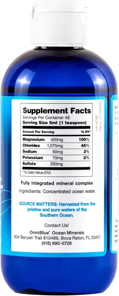 OmniBlue Ocean Minerals 8oz & OceanPower Topical Spray 6oz | Pure Magnesium | 70+ Trace Minerals | No Additives | Complete Mineral Replenishment 3